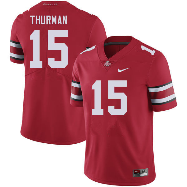 Men #15 Jelani Thurman Ohio State Buckeyes College Football Jerseys Stitched-Red